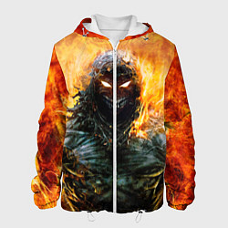 Куртка с капюшоном мужская Disturbed: Monster Flame, цвет: 3D-белый