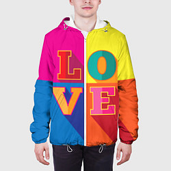 Куртка с капюшоном мужская Love three-dimensional letters, цвет: 3D-белый — фото 2
