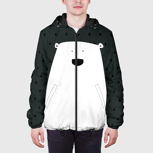 Мужская куртка Белый мишка / 3D-Черный – фото 3