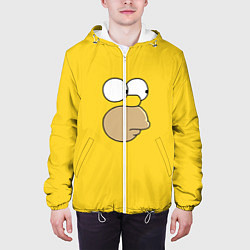 Куртка с капюшоном мужская Гомер стесняется, цвет: 3D-белый — фото 2