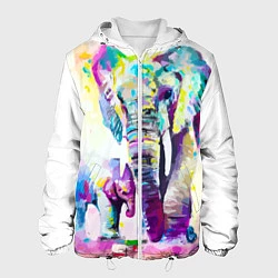 Мужская куртка Акварельные слоны