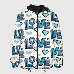 Куртка с капюшоном мужская Love Pattern, цвет: 3D-черный
