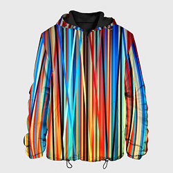 Куртка с капюшоном мужская Colored stripes, цвет: 3D-черный