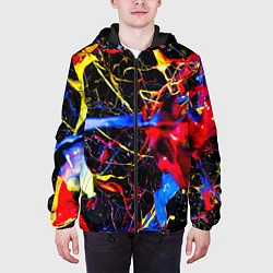 Куртка с капюшоном мужская Краски, цвет: 3D-черный — фото 2