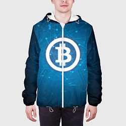 Куртка с капюшоном мужская Bitcoin Blue, цвет: 3D-белый — фото 2
