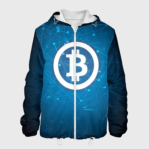 Мужская куртка Bitcoin Blue / 3D-Белый – фото 1