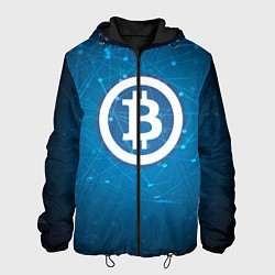 Куртка с капюшоном мужская Bitcoin Blue, цвет: 3D-черный