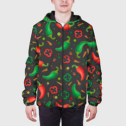 Куртка с капюшоном мужская Перчики, цвет: 3D-черный — фото 2