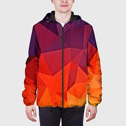 Куртка с капюшоном мужская Geometric, цвет: 3D-черный — фото 2