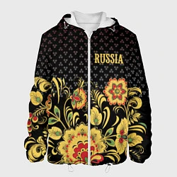 Куртка с капюшоном мужская Russia: black edition, цвет: 3D-белый