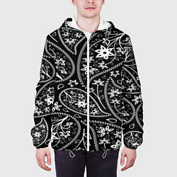 Куртка с капюшоном мужская Black cucumber pattern, цвет: 3D-белый — фото 2
