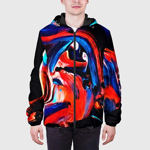 Мужская куртка Узоры красок / 3D-Черный – фото 3