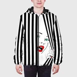 Куртка с капюшоном мужская Pop art girl, цвет: 3D-черный — фото 2