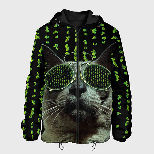 Мужская куртка Кот в матрице / 3D-Черный – фото 1