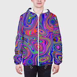 Куртка с капюшоном мужская Цветная текстура 5, цвет: 3D-белый — фото 2
