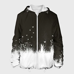 Куртка с капюшоном мужская Ночная полянка, цвет: 3D-белый