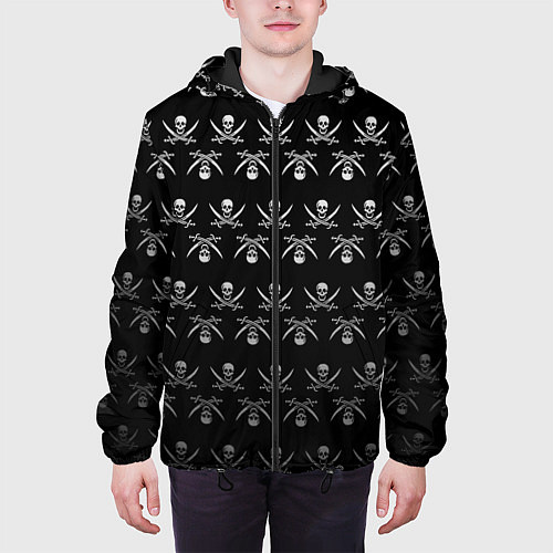 Мужская куртка Пиратский pattern / 3D-Черный – фото 3