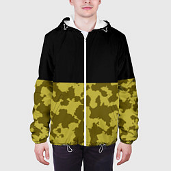 Куртка с капюшоном мужская Камуфляж: черный/болотный, цвет: 3D-белый — фото 2