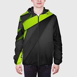 Куртка с капюшоном мужская Спортивная геометрия 6, цвет: 3D-черный — фото 2