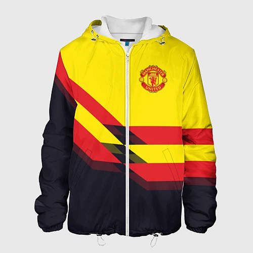 Мужская куртка Man United FC: Yellow style / 3D-Белый – фото 1