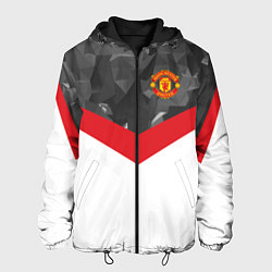 Куртка с капюшоном мужская Man United FC: Grey Polygons, цвет: 3D-черный