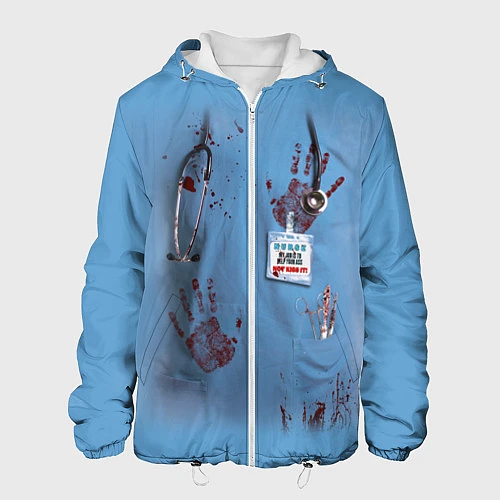 Мужская куртка Костюм врача кровь / 3D-Белый – фото 1
