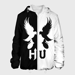 Куртка с капюшоном мужская HU: Black & White, цвет: 3D-белый