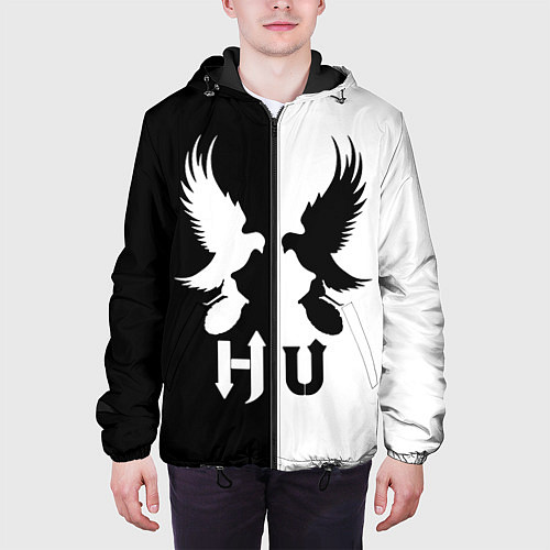 Мужская куртка HU: Black & White / 3D-Черный – фото 3