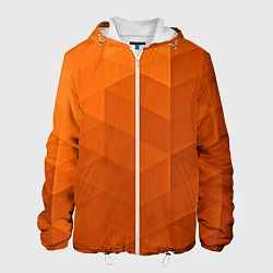 Куртка с капюшоном мужская Orange abstraction, цвет: 3D-белый