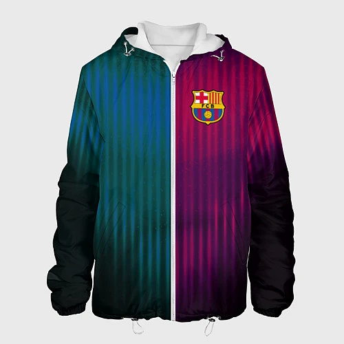 Мужская куртка Barcelona FC: Abstract 2018 / 3D-Белый – фото 1