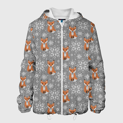 Мужская куртка Зимние лисицы / 3D-Белый – фото 1
