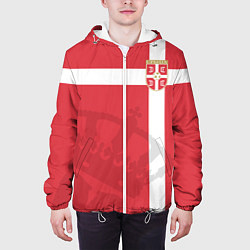 Куртка с капюшоном мужская Сборная Сербии, цвет: 3D-белый — фото 2