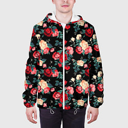 Куртка с капюшоном мужская Кустовые розы, цвет: 3D-белый — фото 2