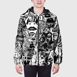 Куртка с капюшоном мужская Стикербомбинг, цвет: 3D-черный — фото 2