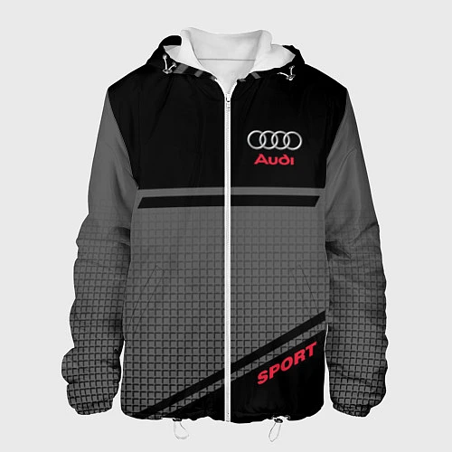 Мужская куртка Audi: Crey & Black / 3D-Белый – фото 1