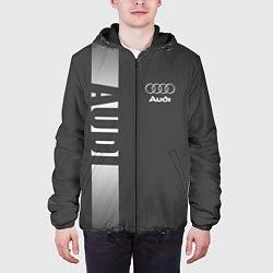 Куртка с капюшоном мужская Audi: Grey Sport, цвет: 3D-черный — фото 2