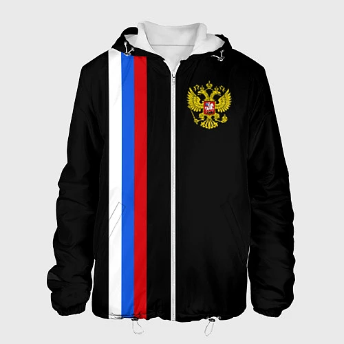Мужская куртка Россия: Линия триколор / 3D-Белый – фото 1