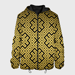 Куртка с капюшоном мужская Обереги cлавян: золотая, цвет: 3D-черный