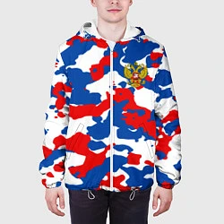 Куртка с капюшоном мужская Герб РФ Милитари, цвет: 3D-белый — фото 2