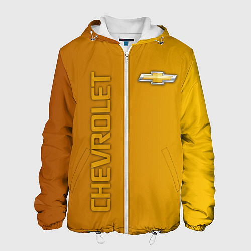 Мужская куртка Chevrolet желтый градиент / 3D-Белый – фото 1