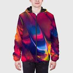 Куртка с капюшоном мужская Красочная идилия, цвет: 3D-черный — фото 2