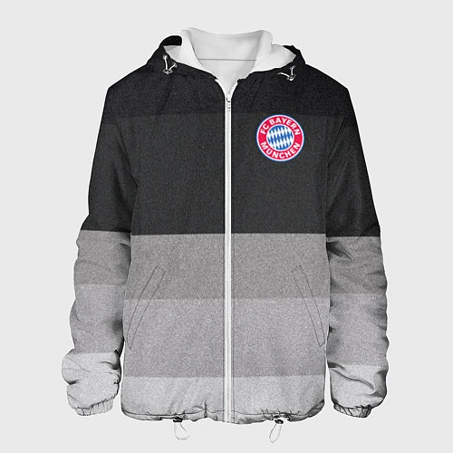 Мужская куртка ФК Бавария: Серый стиль / 3D-Белый – фото 1