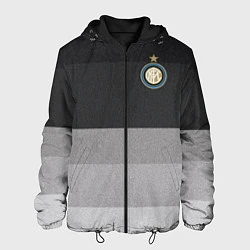 Куртка с капюшоном мужская ФК Интер: Серый стиль, цвет: 3D-черный