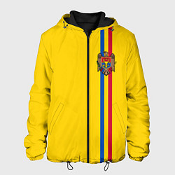 Куртка с капюшоном мужская Молдавия: лента с гербом, цвет: 3D-черный