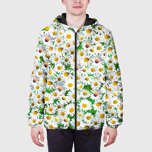 Мужская куртка Полевые ромашки / 3D-Черный – фото 3