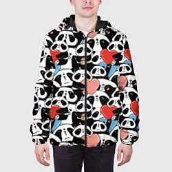 Куртка с капюшоном мужская Funny Pandas, цвет: 3D-черный — фото 2