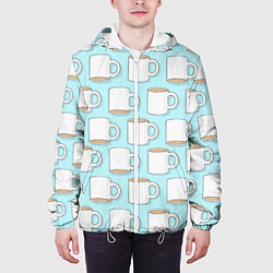 Куртка с капюшоном мужская Любитель кофе, цвет: 3D-белый — фото 2