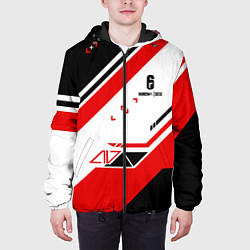 Куртка с капюшоном мужская R6S: Asimov Red Style, цвет: 3D-черный — фото 2