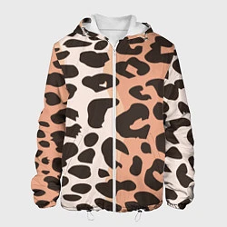 Куртка с капюшоном мужская Шкура леопарда, цвет: 3D-белый