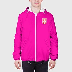 Куртка с капюшоном мужская Сборная Сербии: Домашняя ЧМ-2018, цвет: 3D-белый — фото 2